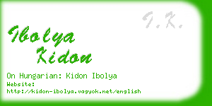ibolya kidon business card